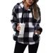 Fur-Lined Jacket For Autumn/Winter Season, Long-Sleeved With Hood, Checkered Pattern, Plush-Fur Women's Hoodie_ecoleips.com