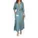 Aria Basics Aria Basics 2025 New Style Elegant Women's Commuter Tie Solid Color Waist-Cinching Long Sleeve Irregular Shirt European And American_ecoleips.com