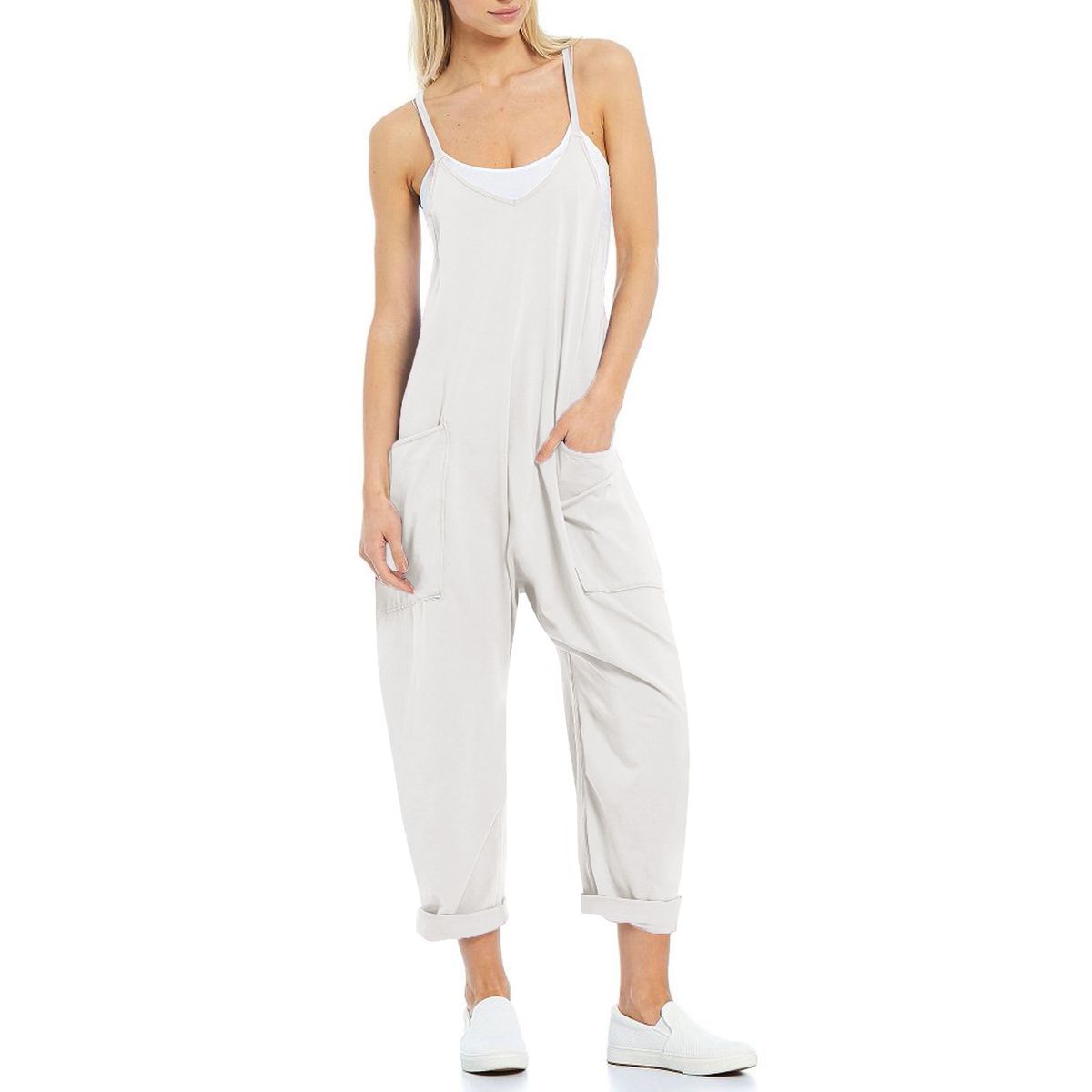 Summer Women's Jumpsuit – Sleeveless Overalls With Pockets Casual Boho Romper Pants In 16 Colors Loose Fit For Streetwear & Travel_ecoleips.com