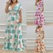 Voya Women's 2026 Spring New Style Elegant V-neck Slimming Flower Printed Dress_ecoleips.com
