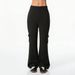 Voya Black Spring Autumn New Women's Pants, European And American Style, Elastic Waist, Side Pockets, Casual Fashion Flared_ecoleips.com