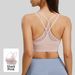 Juyitang Women's High Strength Sports Bra Mesh Back Shockproof Yoga Fitness Underwear Beautiful Top_ecoleips.com