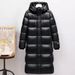 Women's Clothing Unisex Black Gold Long Hooded Winter Coat Thickened Down Filling Thermal Insulated, Multi-Pocket Design Extreme Cold Weather_ecoleips.com
