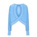 Women's American Style Loose Fitting Long Sleeved Backless Top Youthful Cutout Short round Neck T-Shirt Casual Fashion_ecoleips.com