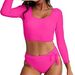 Aria Basics Cross-border Exclusive Supply Of European And American Women's Swimwear, Crop Top High-waisted Bikini Set, Sun_ecoleips.com