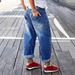 Stretch Casual Cropped Jeans Banana Style for Women Spring Autumn Summer Regular Fit Cotton Solid Color Y2K Trend_ecoleips.com