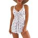 Women's Clothing Bikini Sexy Pit Tube Top High Split Front Twist Swimsuit Bikini_ecoleips.com