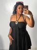 Weird Puss Metal Buckle Dress Women Sexy Elegant Sleeveless Halter Bandages Ribbon Stretch Chic Midnight Party Club Mini Bodycon_ecoleips.com