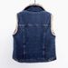 Women's Fleece Denim Vest Winter Warm Sleeveless Jacket Short Padded Coat With Lambswool Lining_ecoleips.com