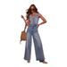 Women's Casual V Neck Sleeveless Denim Jumpsuit Summer New Style Trousers_ecoleips.com