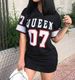 Cross-Border New European And American Women's Casual Hip-Hop 07 Letter Print Spring Summer Short Sleeve T-Shirt Dress_ecoleips.com
