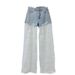 Pink Lace Splicing Heavy Hot Diamond Wide Leg Pants For Women High Waist Slim Drape High End Straight Casual Pants_ecoleips.com