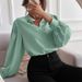 Aria Basics Aria Basics 2025 Spring European And American Foreign Trade New Elegant Solid Color Turn-Down Collar Long Sleeve Single-Breasted_ecoleips.com