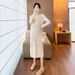 Autumn Winter New Korean Fashion Sweater Knitted Maternity Dress_ecoleips.com