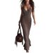 2026 European And American Cross-border Independent Site Western Resort Elegant Sexy Gold Glittering Strap Dress_ecoleips.com