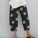 Suitable For All Seasons Spring Summer Women's Multi-color Print Fashion Loose Pocket Cotton Linen Casual Pants For Women_ecoleips.com