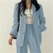 Women's Elegant Commuter Blue Suit Jacket Korean Style Niche Design Spring Outerwear_ecoleips.com
