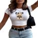 Summer Casual Women's T-Shirt Short Sleeve Crew Neck Printed Top Fashion Elegant European American Style Hot Selling 2025_ecoleips.com