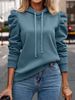 Stylish Women's Hooded Long Sleeve T-Shirt - Oversized Casual Pullover With Stacked Sleeves, Soft Polyester Fabric, Trendy Streetwear In 9 Colors_ecoleips.com