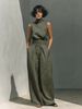 K New Solid Color Temperament Women's Simple Sleeveless Top And Wide Leg Pants_ecoleips.com