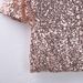 Women Shine Sequin Y2k T-Shirts Short Sleeve Spoon Collar Mid-Length Tee Tops Clubwear_ecoleips.com
