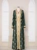 Verve MT029 Arabic Clothing Robe Embroidered Cardigan Vest Two-Piece Dress_ecoleips.com