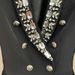 Women's Clothing Elegant Lion Button Double Breasted Beaded Shawl Collar Blazer Jacket - Stylish & Sophisticated Office Wear For Ladies_ecoleips.com