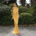 YJ25238 Women's Halter Neck Satin Dress Backless Long Evening Gown European American Style Cross Border Fashion_ecoleips.com