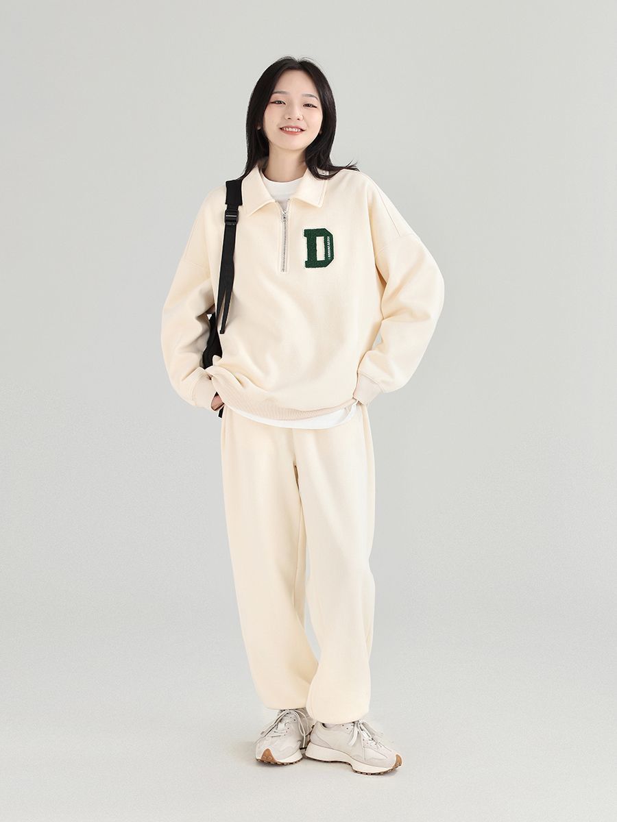 Women's Clothing New Waffle Sports Casual High End Polo Collar Loose Slim Sweater Fashion Suit For Women_ecoleips.com