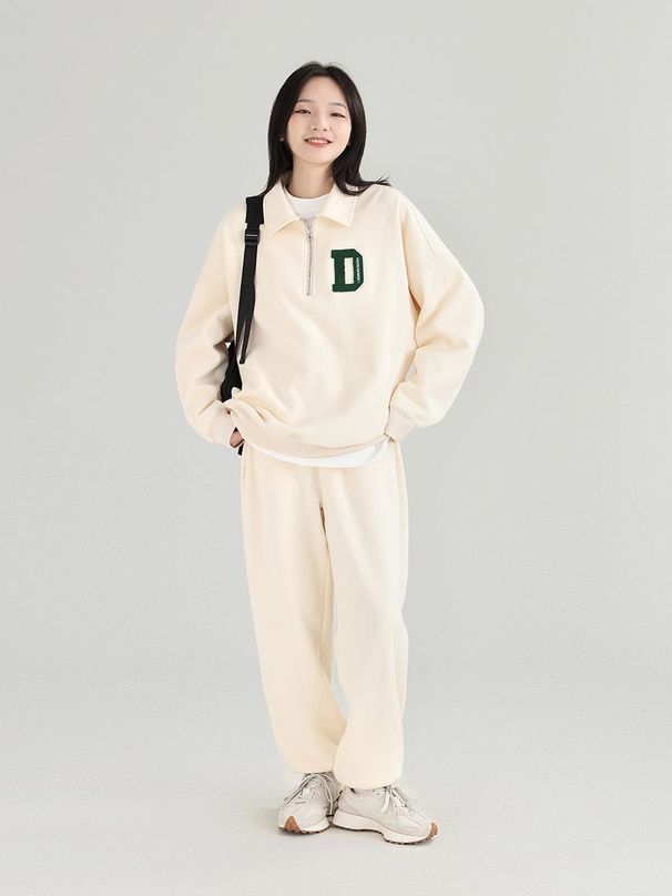 Women's Clothing New Waffle Sports Casual High End Polo Collar Loose Slim Sweater Fashion Suit For Women_ecoleips.com
