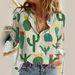 Spring Autumn Women's New Animal And Plant Print Shirt, Lightweight, Comfortable, Breathable, Casual Long-sleeve Shirt_ecoleips.com