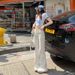 Wholesale White Low-waist Flared Jeans With Round Pocket Design For Women, Spring/summer Slim-fit Stretch Straight-leg_ecoleips.com