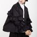 Aria Basics 2025 Autumn Design Jacket With 3D Decoration Ruffled Puff Sleeves Warm Women's European And American Trendy Brand_ecoleips.com