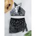 Plus Size Swim Dress Bikini Set – Floral Print Two-Piece Swimsuit With Skirt & Adjustable Straps_ecoleips.com