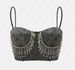 European American Style 2023 Spring-summer New Women's Clothing, Strapless Off-shoulder With Rhinestones And Tassels,_ecoleips.com