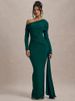 Mozision Skew Collar Long Sleeve Sexy Maxi Dress For Women Gown Fashion Backless Draped Ruched Bodycon Club Long Dress Elegant_ecoleips.com