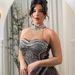 Women's Rhinestone Evening Dress - Sleeveless Bodycon Midi Dress With Glitter Mesh & Stretch Fabric_ecoleips.com