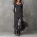 Women's Clothing Women's Long Sleeved Printed Maxi Dress Fashion Casual Elegant Gown For Formal & Casual For Women_ecoleips.com