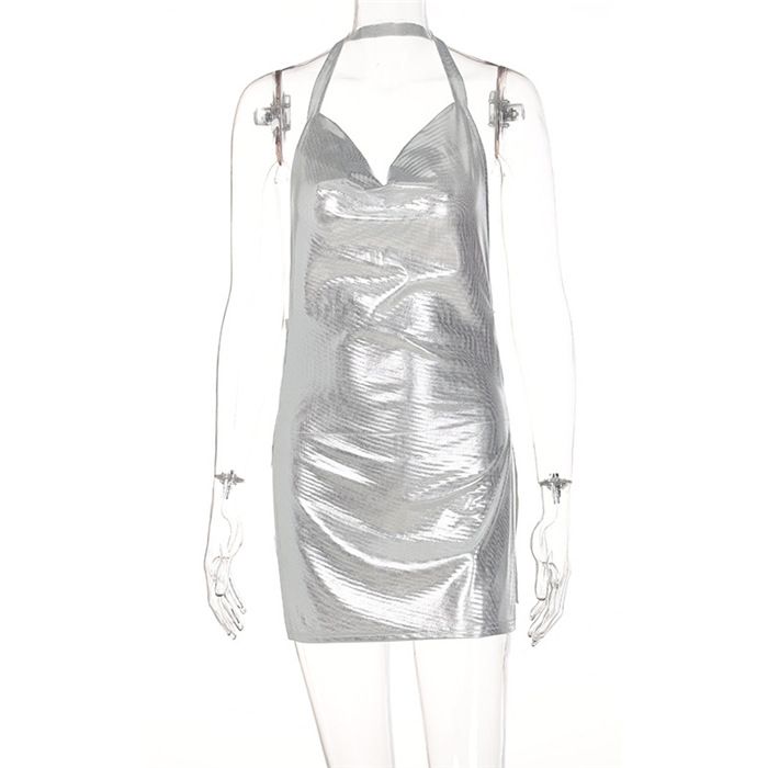 Women's Clothing Women's Sexy Backless High-Slit Mini Dress – Summer Bodycon Party Dress – Glamorous Clubwear (S-L)_ecoleips.com