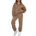 Minimalist Solid Color Hoodie & Jogger Set For Women – Polyester Lounge Wear | Streetwear Essentials | S-XXL |_ecoleips.com