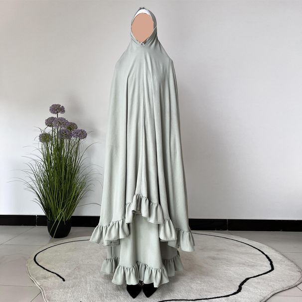 Women’s Clothing New Fashion Robe Dress Two Piece Set Large Headscarf Suit National Costume_ecoleips.com
