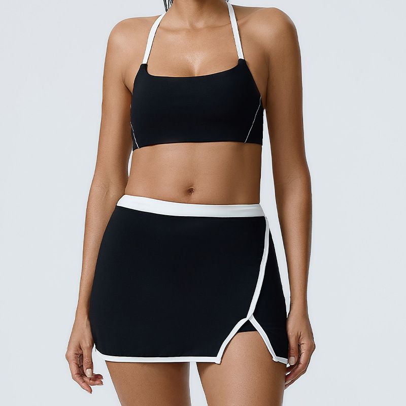 Women's Clothing New Suits Sexy Yoga Sports Underwear Fitness Running Pants Women's Bra Short Skirt Suit_ecoleips.com