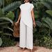 2026 European And American Casual Half-Turtleneck Vest Short-Sleeve Irregular Hem Straight Wide-Leg_ecoleips.com
