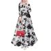Bohemian Floral Print Maxi Dress With Adjustable Belt – Oversized Fit Long Sleeve Tunic For Women | Modest & Stylish In Black/Red/Green/White_ecoleips.com