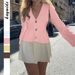 knit cardigan – ultrasoft acrylic oversized sweater with bow details (dusty pink, officeto style)_ecoleips.com