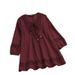 Elegant 3/4 Sleeve Blouse With Linen Blend & Lace Trim - Relaxed Fit Women's Top For Spring/Autumn_ecoleips.com
