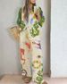 Cross-border Independent Site 2026 European American Women's Clothing Cotton-linen Printed Shirt And Pants_ecoleips.com