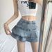Women's Clothing Denim Skirt Female Lining Design High Waist Slim A Line Ruffled Hip Skirt Summer_ecoleips.com