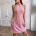 Cross-border European, American, Middle Eastern Women's Shiny Sequin Sexy Sleeveless Tight Pencil Mini Dress With Short_ecoleips.com