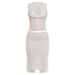 Summer Women's Slim Fit V Neck Sleeveless Vest And Skirt Set In Solid Color Style Sexy Mesh Outfit_ecoleips.com